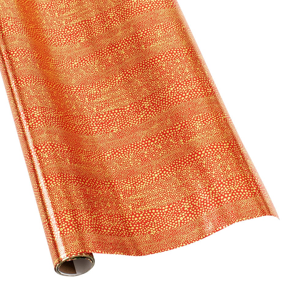 Pebble Red and Gold Wrapping Paper