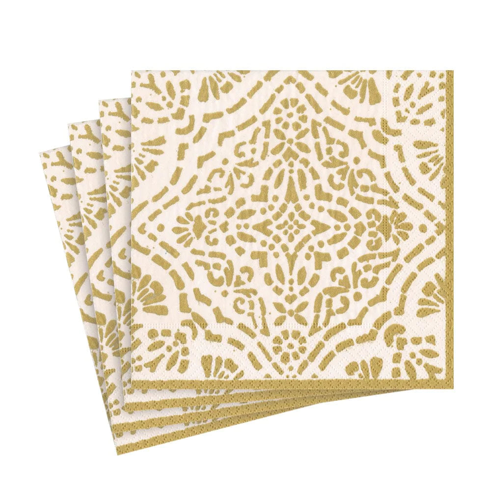 Annika Ivory Gold Cocktail Napkin