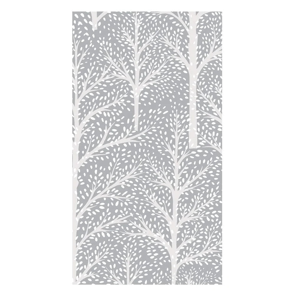 Silver napkin with white trees