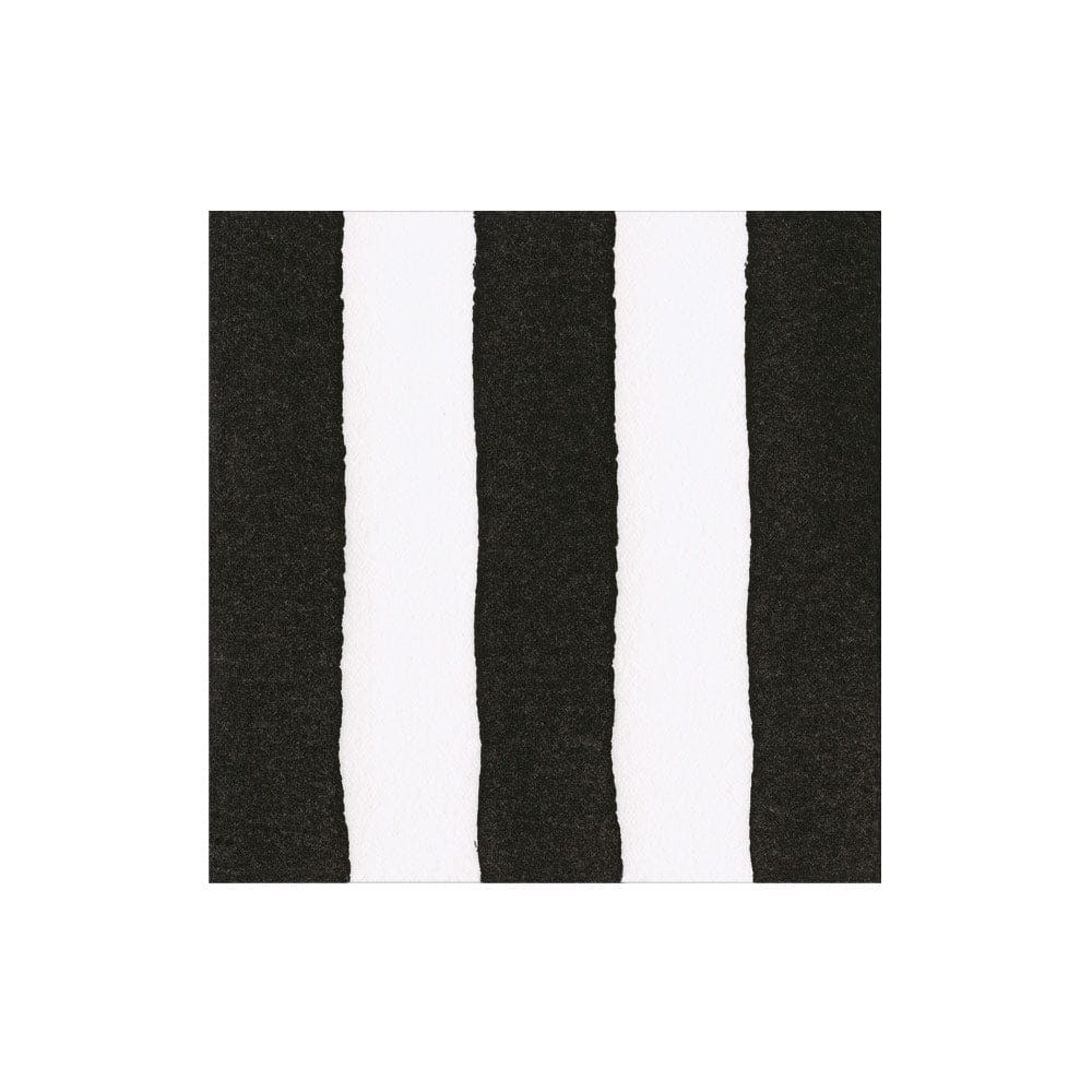 Cocktail napkin with bold Black vertical stripes on white background