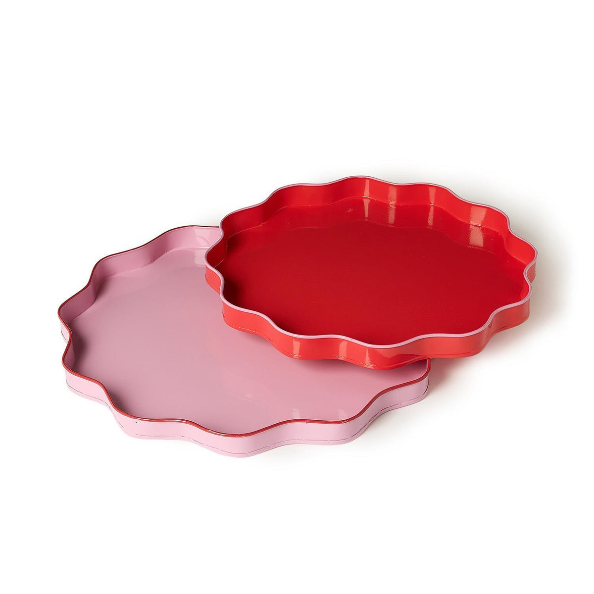 Scalloped Trays _ Pink or Red