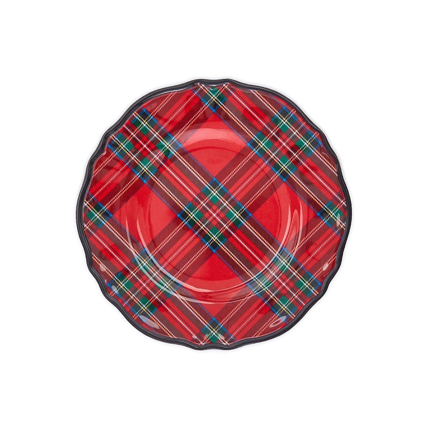 Tartan Melamine Dessert Plates S/4