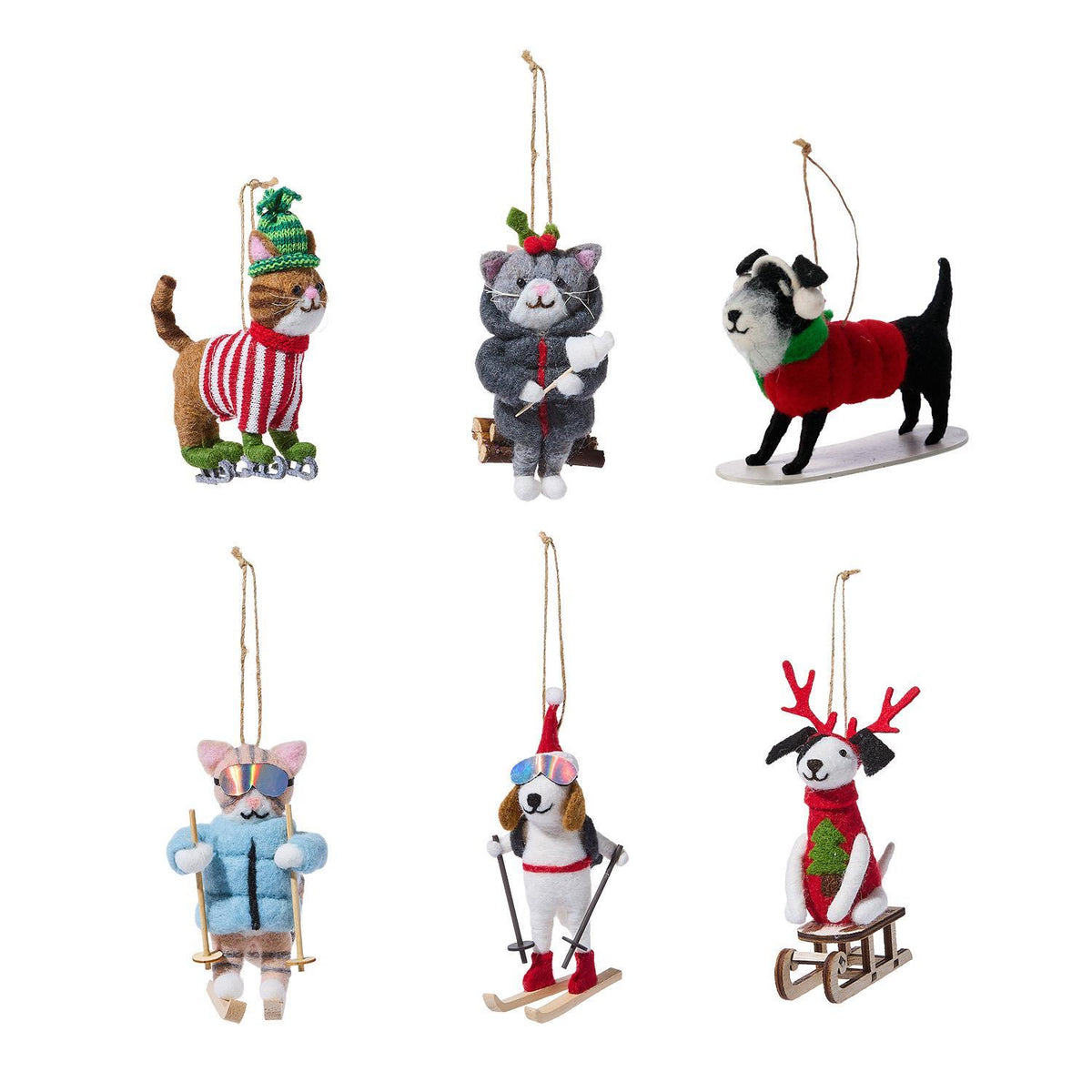 Winter Fun Animal Felt Ornaments