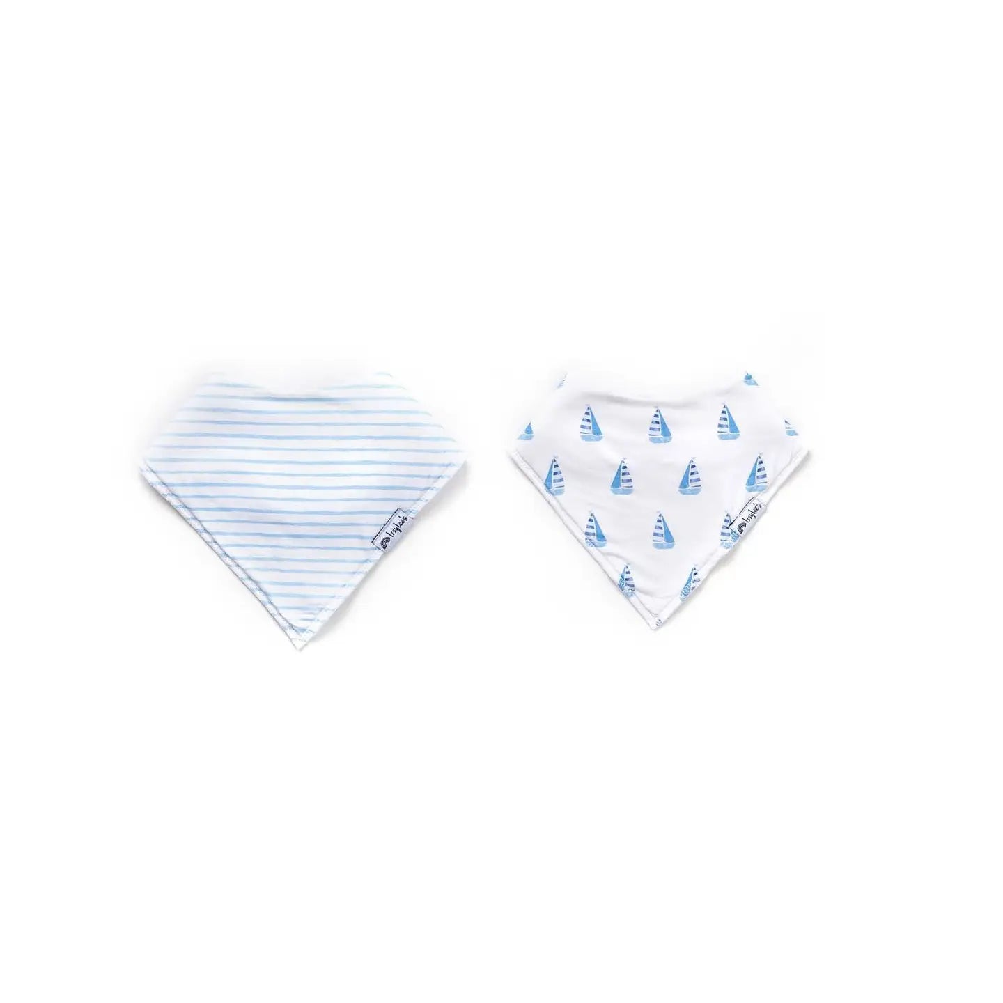 Sky Blue Stripe and Cap Cod Sails Bandana Bib Set