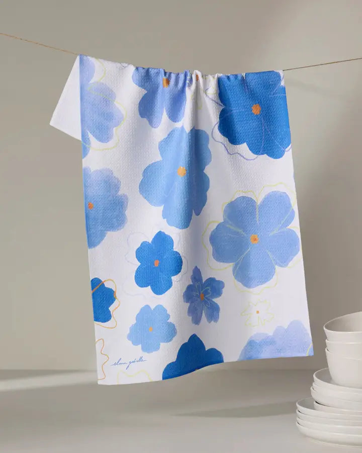 Blue Blossoms Kitchen Towel