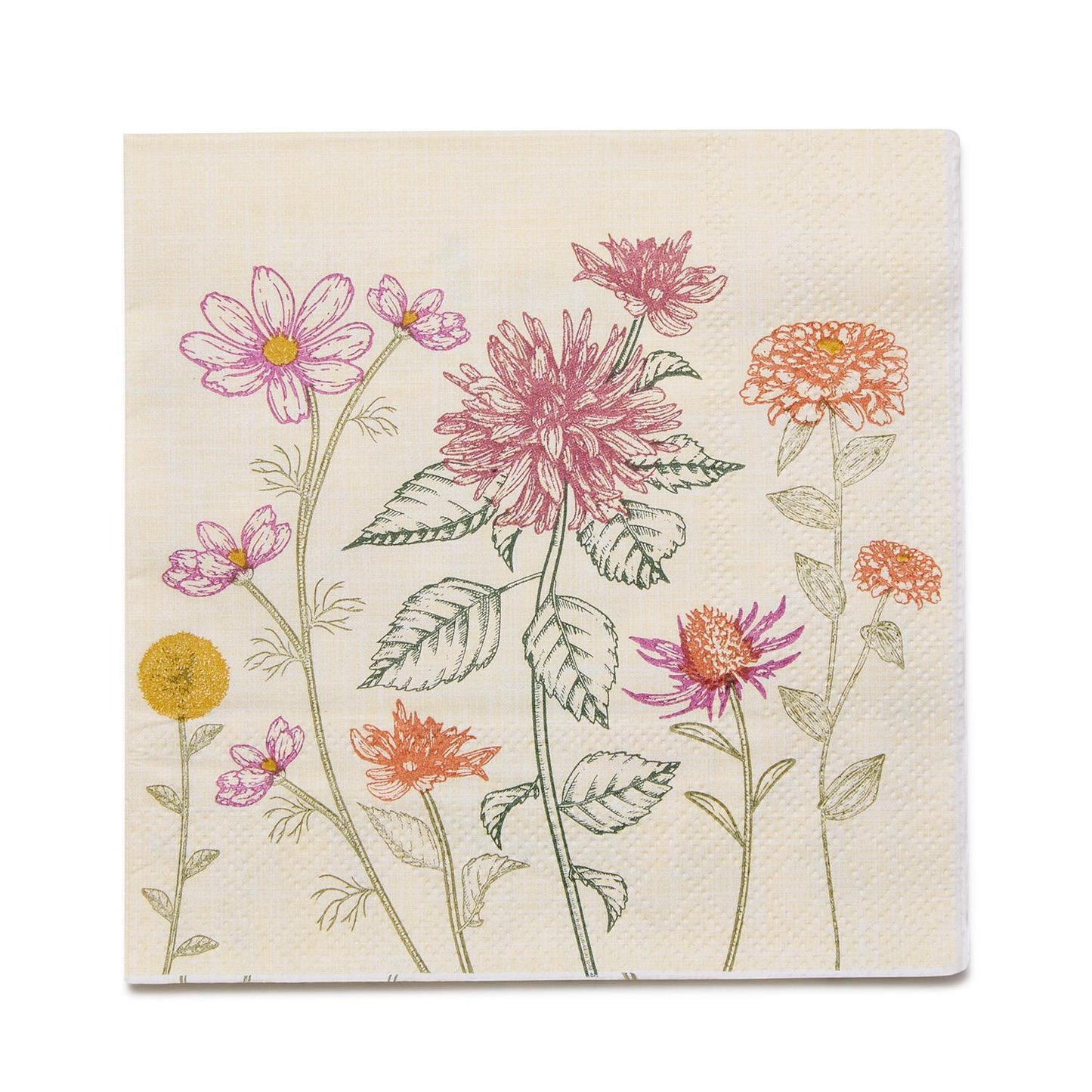 Decorative napkin with floral design on a white background
