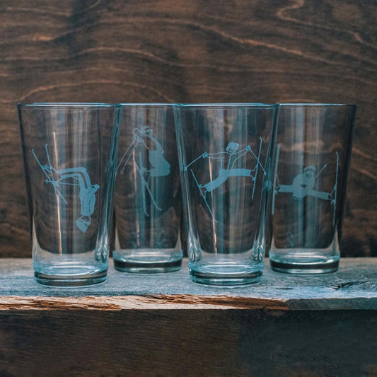 Classic Ski Tricks Pint Glass