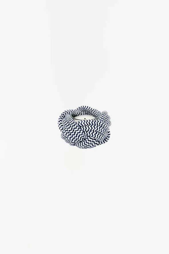 A blue and white rope tea light holder