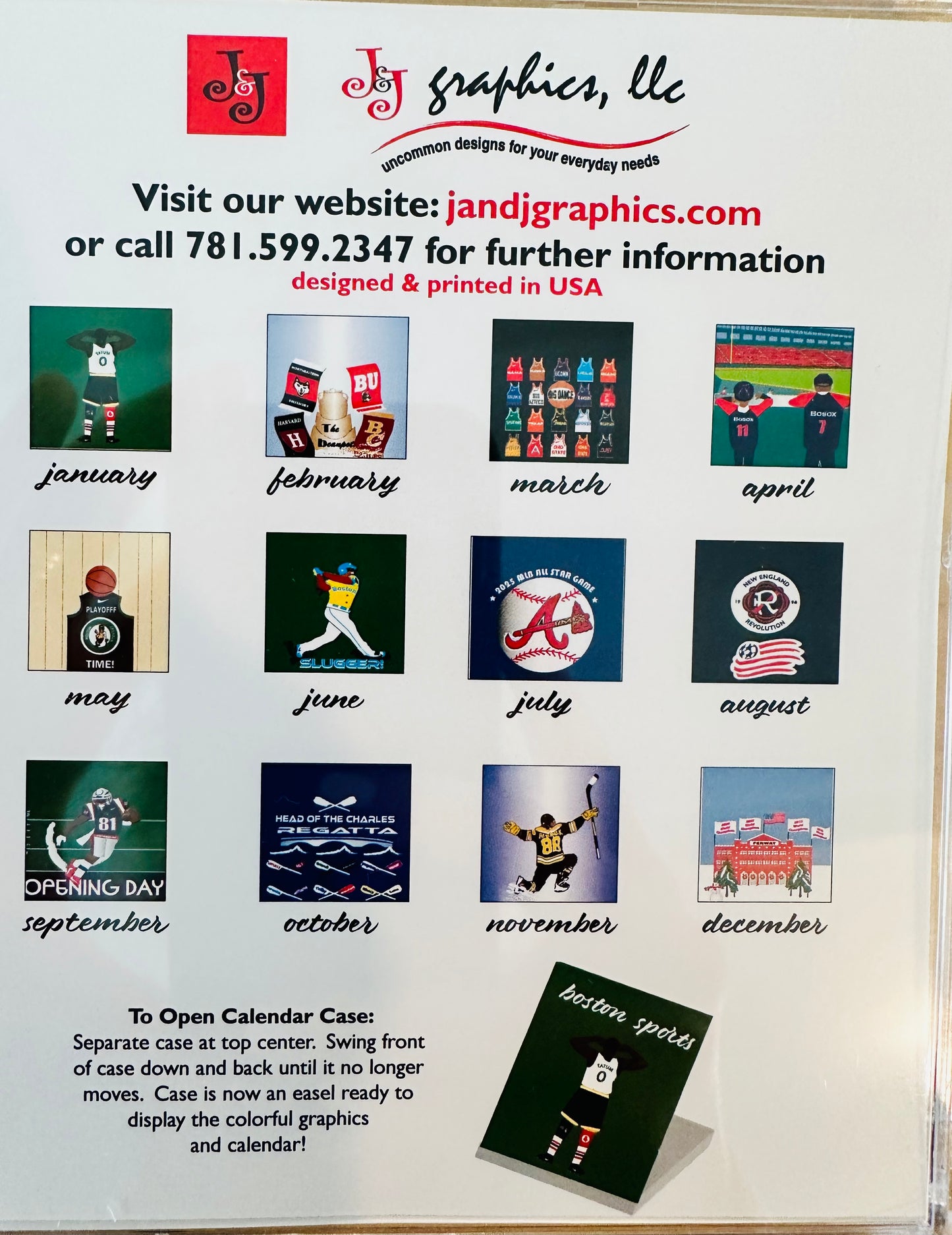 Boston Sports Jewel Calendar