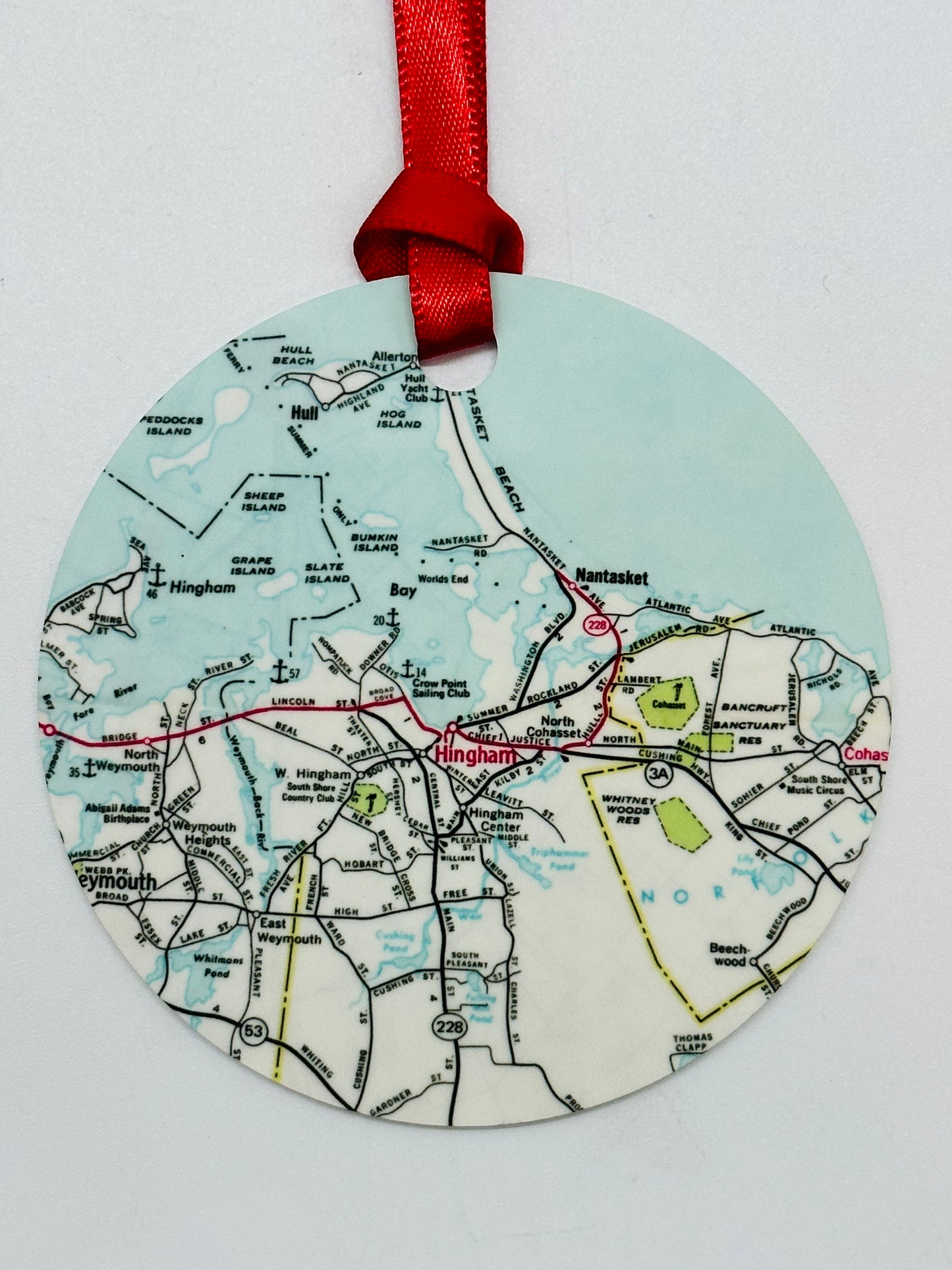 Hingham Map Ornament