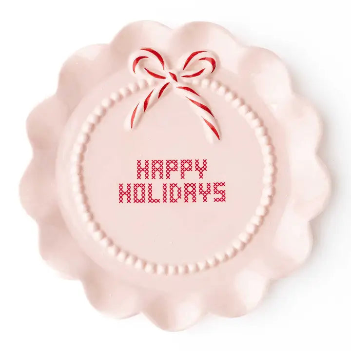 Happy Holidays Dessert Plate