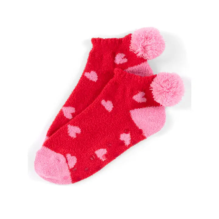 Hearts Home Socks _ Red