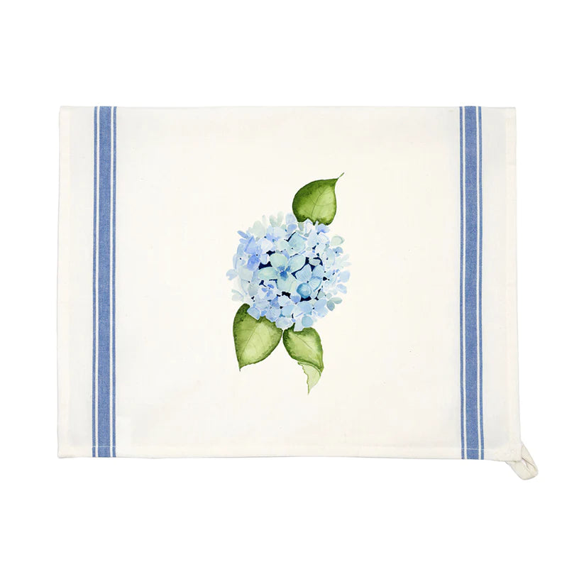 Tea Towel with hydrangea in center