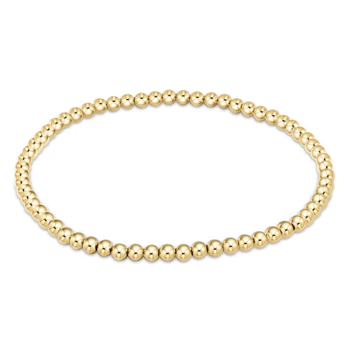 Gold Classic Bead Bracelet 3mm