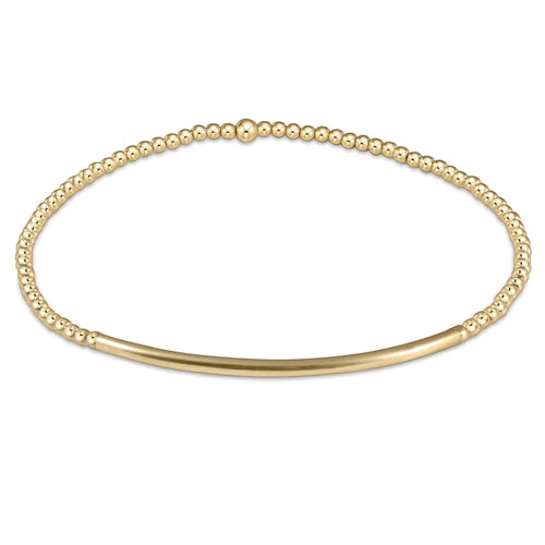 Gold Bliss Bar Textured Bead Bracelet 3mm