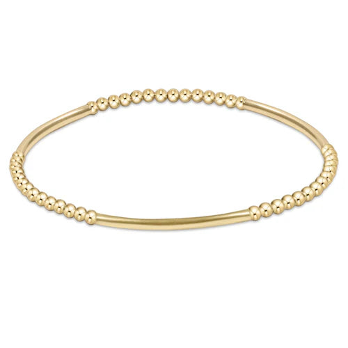 Gold Bliss Bar Pattern Bead Bracelet 2.5mm