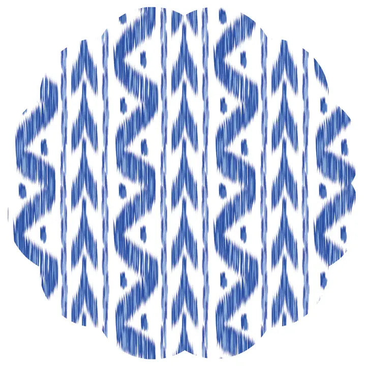 Ikat Scalloped Paper Placemat