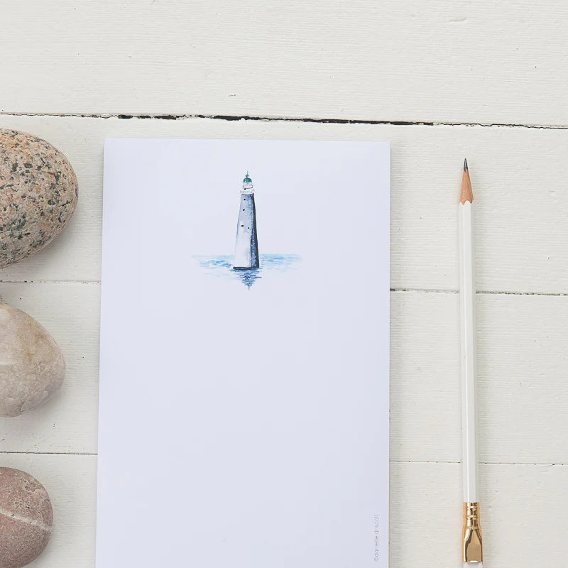 tear away notepad with minot light house top center