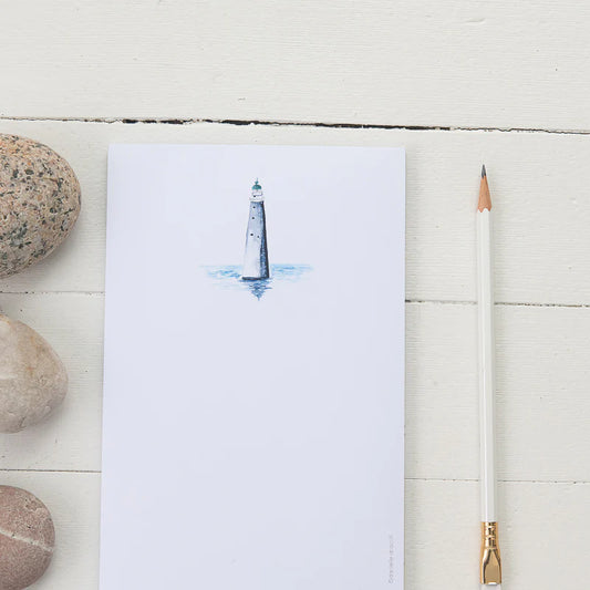 tear away notepad with minot light house top center