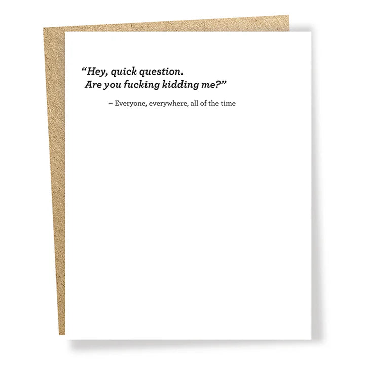Quick Question Card