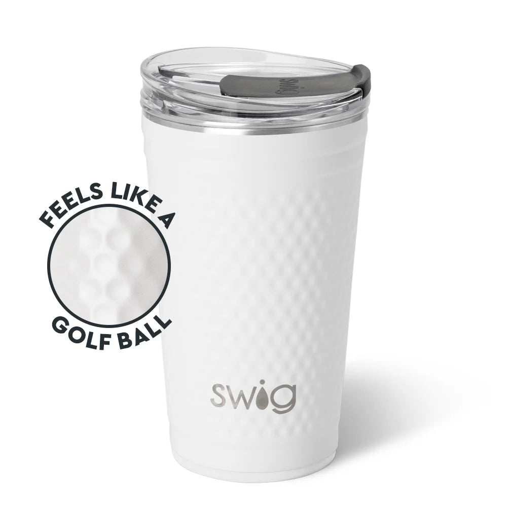 White Tumbler with golf ball material