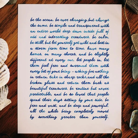 Be the Ocean Print_ Script 16x20
