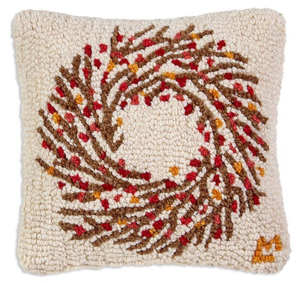 Bittersweet Wreath Pillow _ 14x14