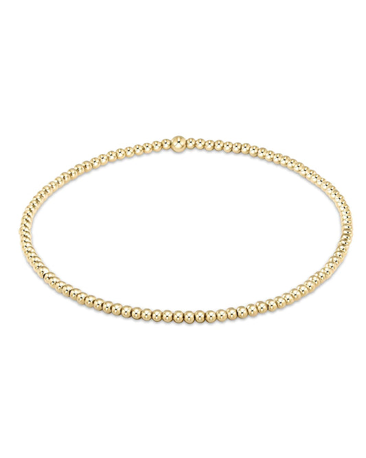 Gold Classic Bead Bracelet 2mm