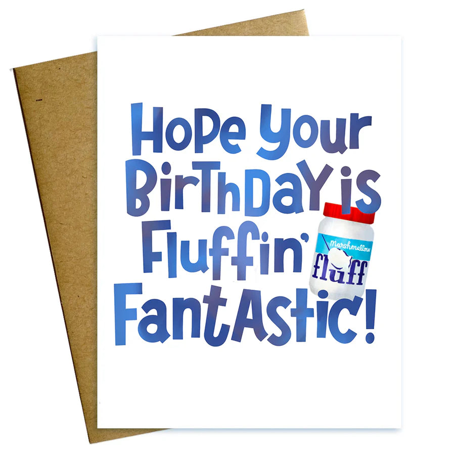 Birthday greeting card with Marshmallow Fluff, perfect for fans of the classic New England sweet treat