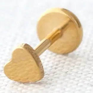 Heart Titanium Flat Stud Earring