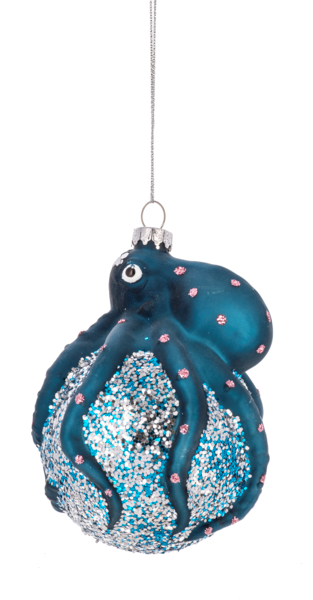 Glitter Octopus Ornament
