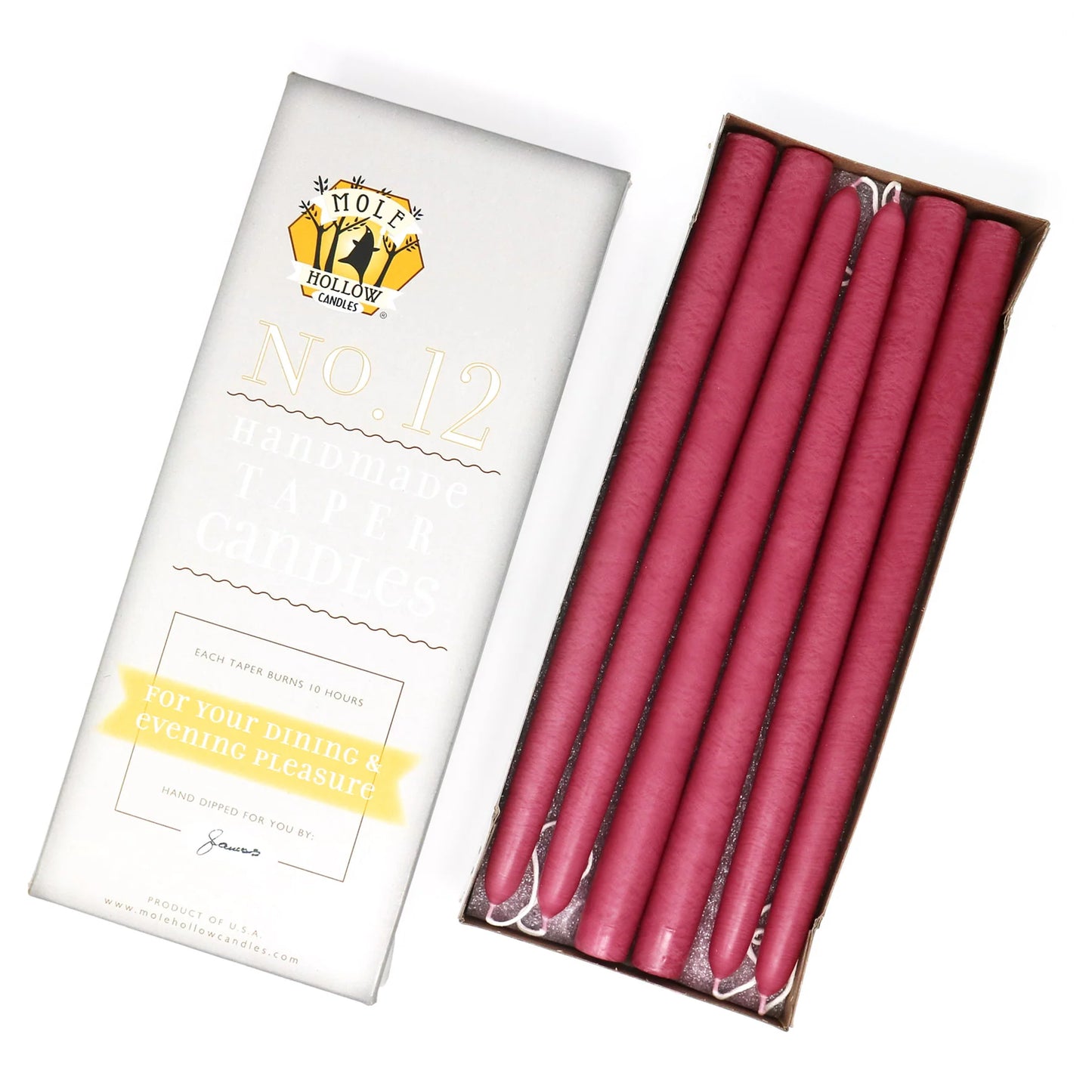 12" Taper _ Colonial Pink (Set of 2)