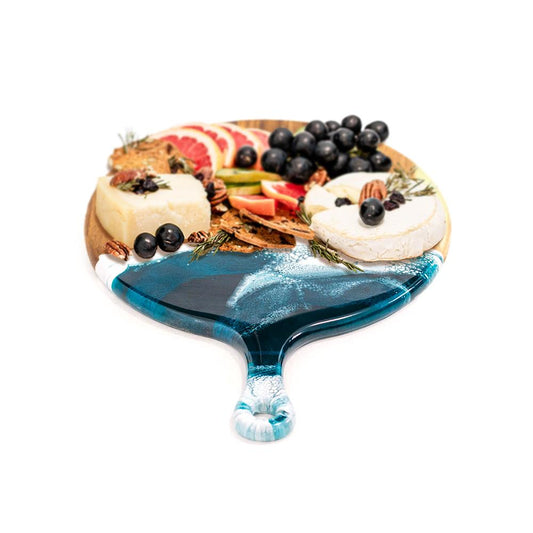 Navy/White/Metallic Cheeseboard 12" Round