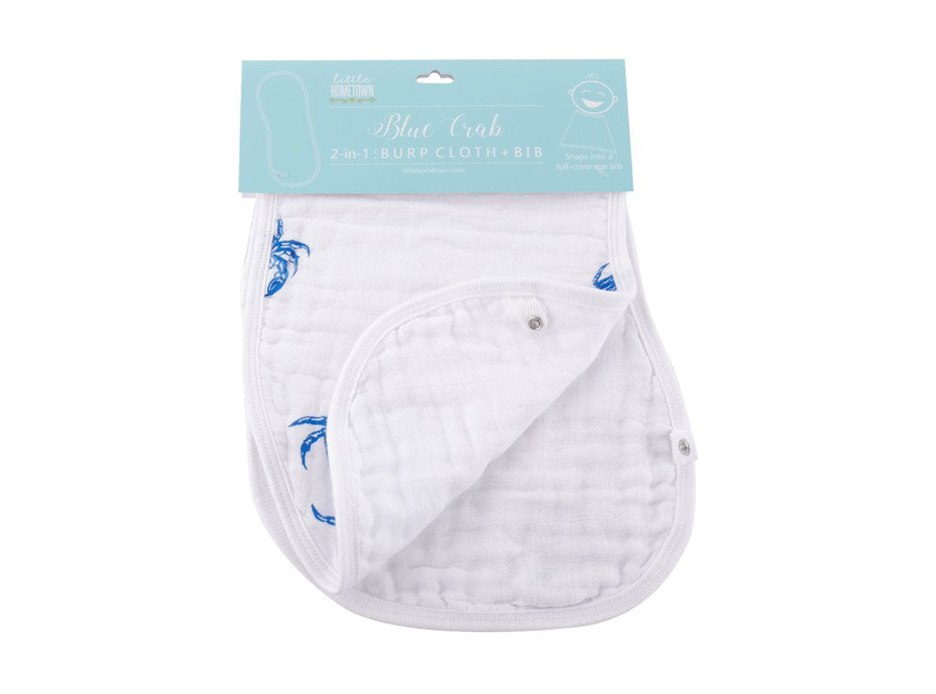 Blue Crab Bib & Burp Cloth
