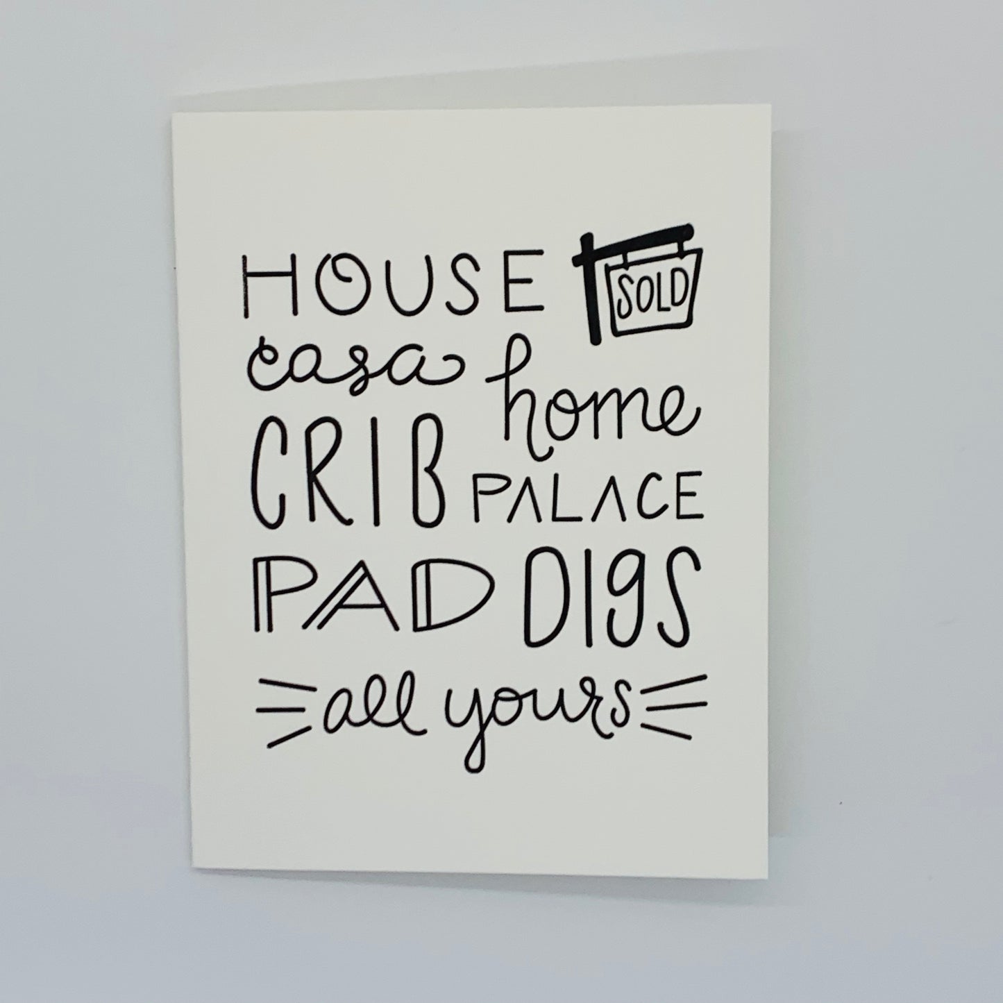 White House warming card that has black font written all over it.