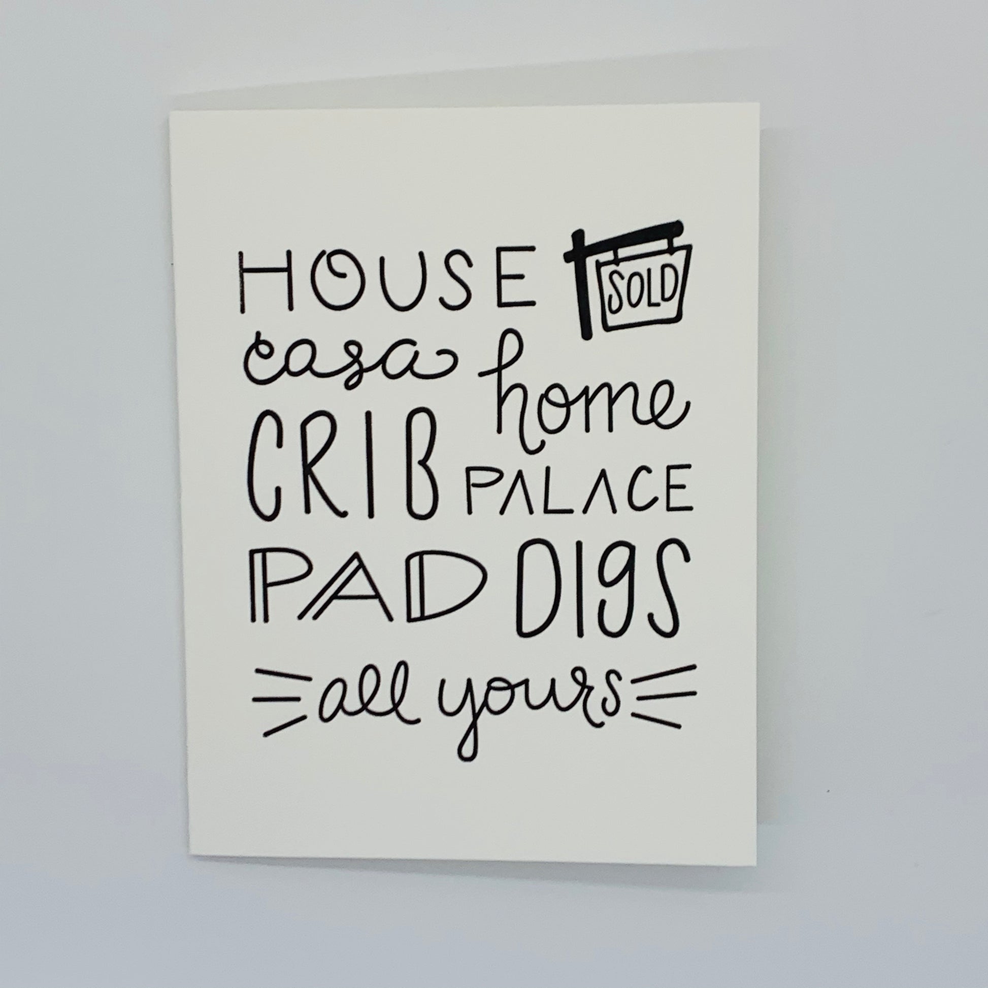 White House warming card that has black font written all over it.