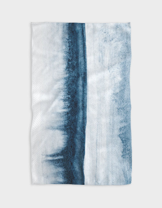 kitchen towel with blue white vertical lines