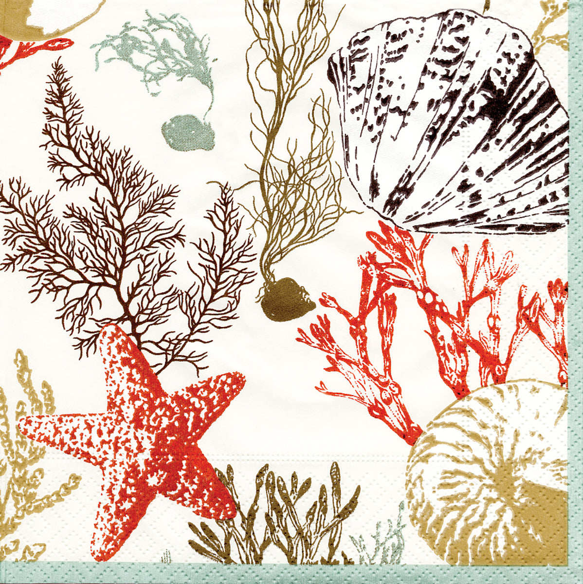 Marine Study Cocktail Napkin