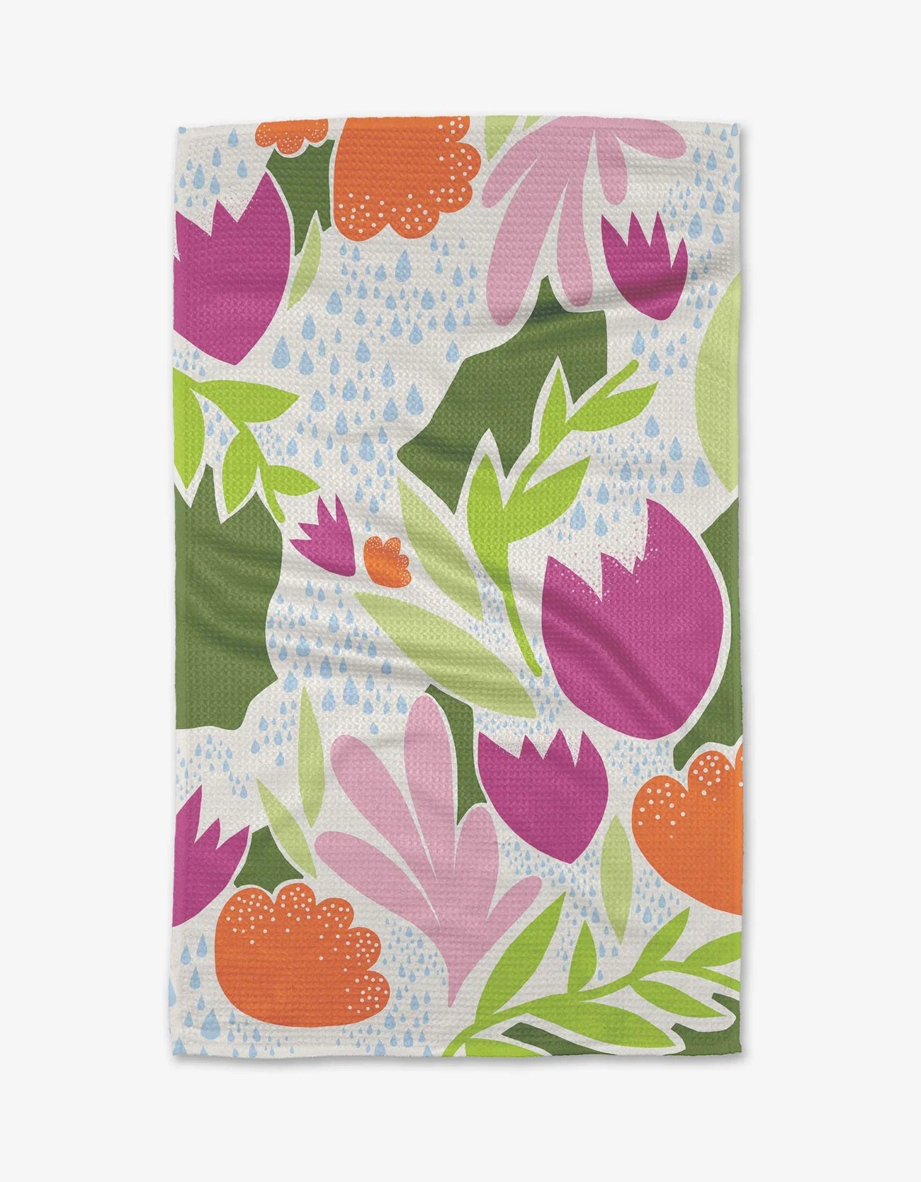 kitchen towel with bright abstract floral arrangement