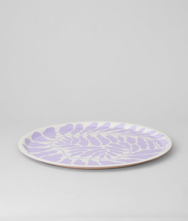 Lilac Leaves Round Tray