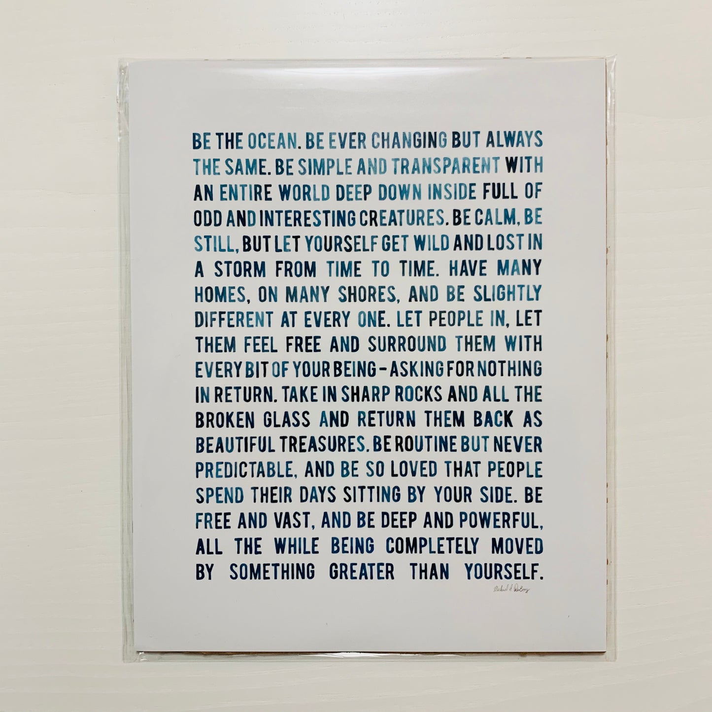 Be the Ocean Print _ Block 8x10