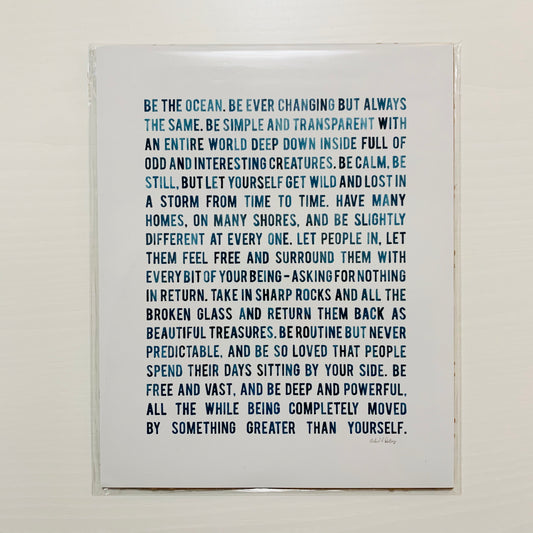 Be the Ocean Print _ Block 8x10