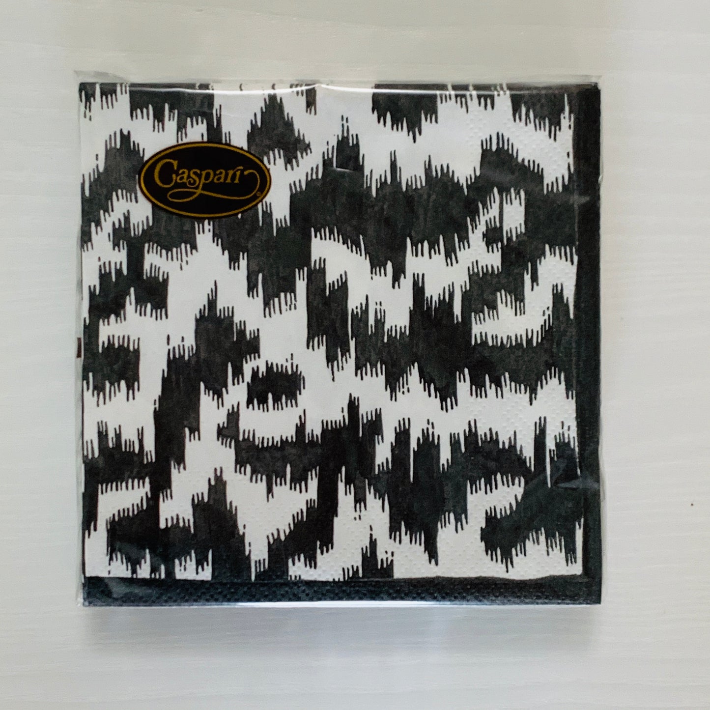 Modern Moire Black Cocktail Napkin