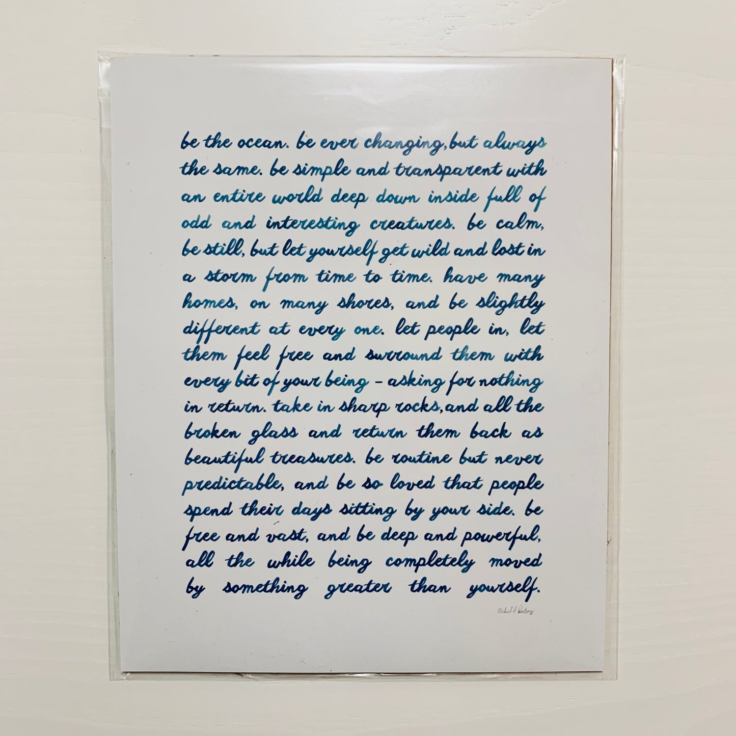 Be the Ocean Print _ Script 8x10