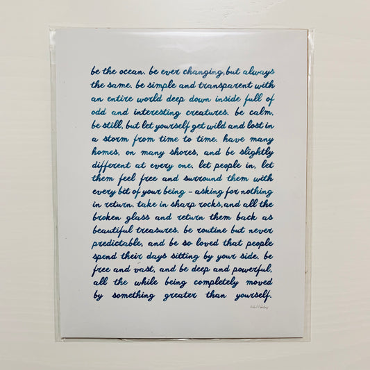 Be the Ocean Print _ Script 8x10