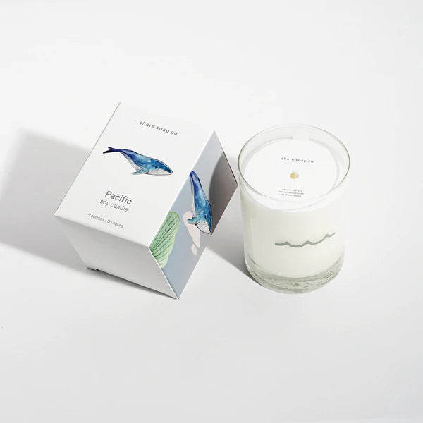 pacific candle box and candle lying flat