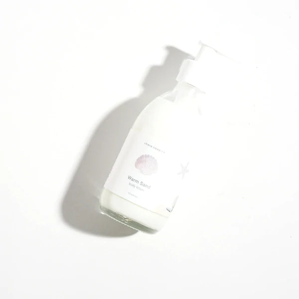 warm sand lotion lying flat