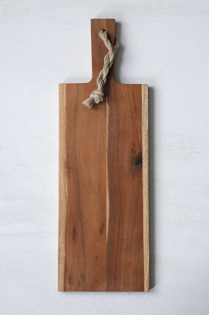 Wooded Board with Braided Handle