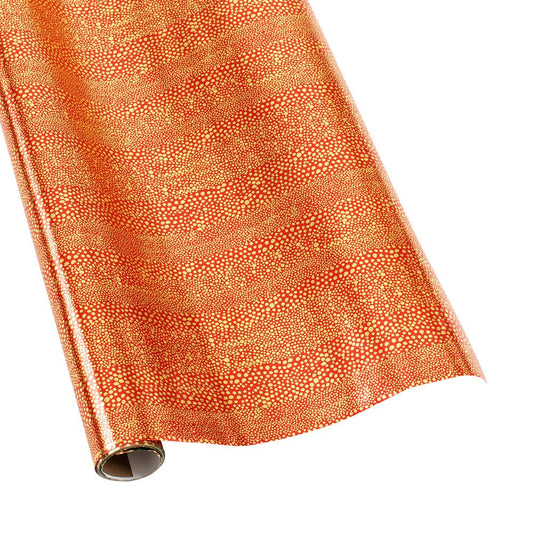 Pebble Red and Gold Wrapping Paper