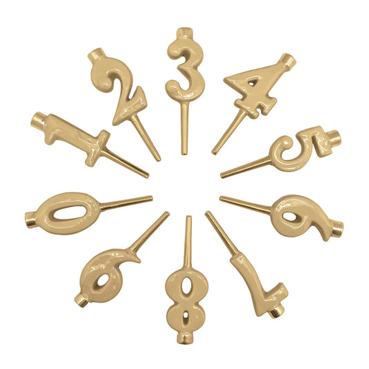 Gold Number Candle Holders, Set/10